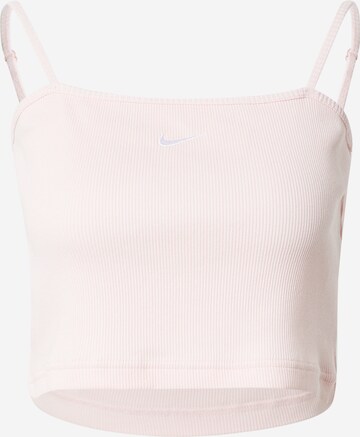 Top 'W NSW ESSNTL RIB CROP TOP' de la Nike Sportswear pe roz: față