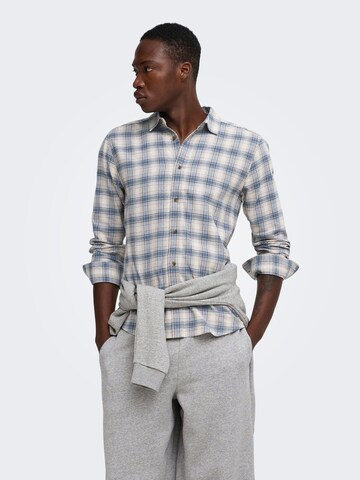 Coupe regular Chemise 'GUDMUND' Only & Sons en bleu : devant