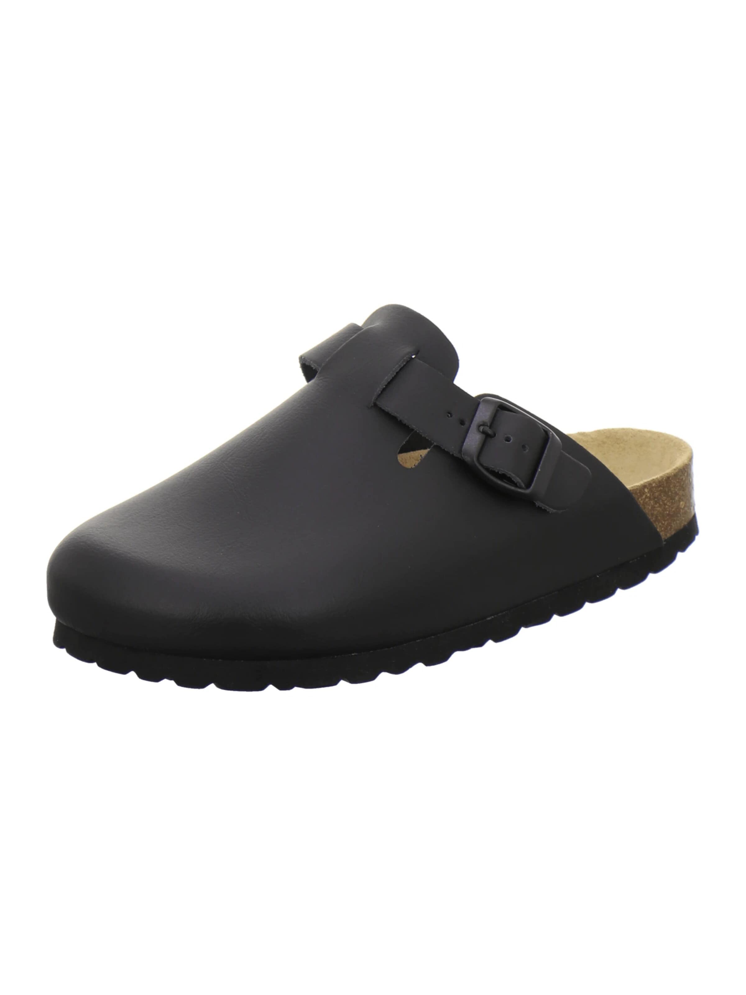 AFS-Schuhe - Zuecos 'Clogs Damen Leder schwarz' en negro: frente