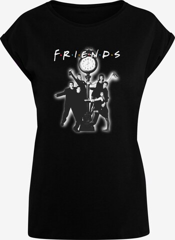 ABSOLUTE CULT T-Shirt 'Friends - Clock Mono Photo' in Schwarz: predná strana