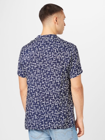 WESTMARK LONDON Comfort fit Button Up Shirt 'Hawaii' in Blue