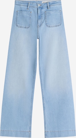 Bershka Široký strih Džínsy - Modrá: predná strana