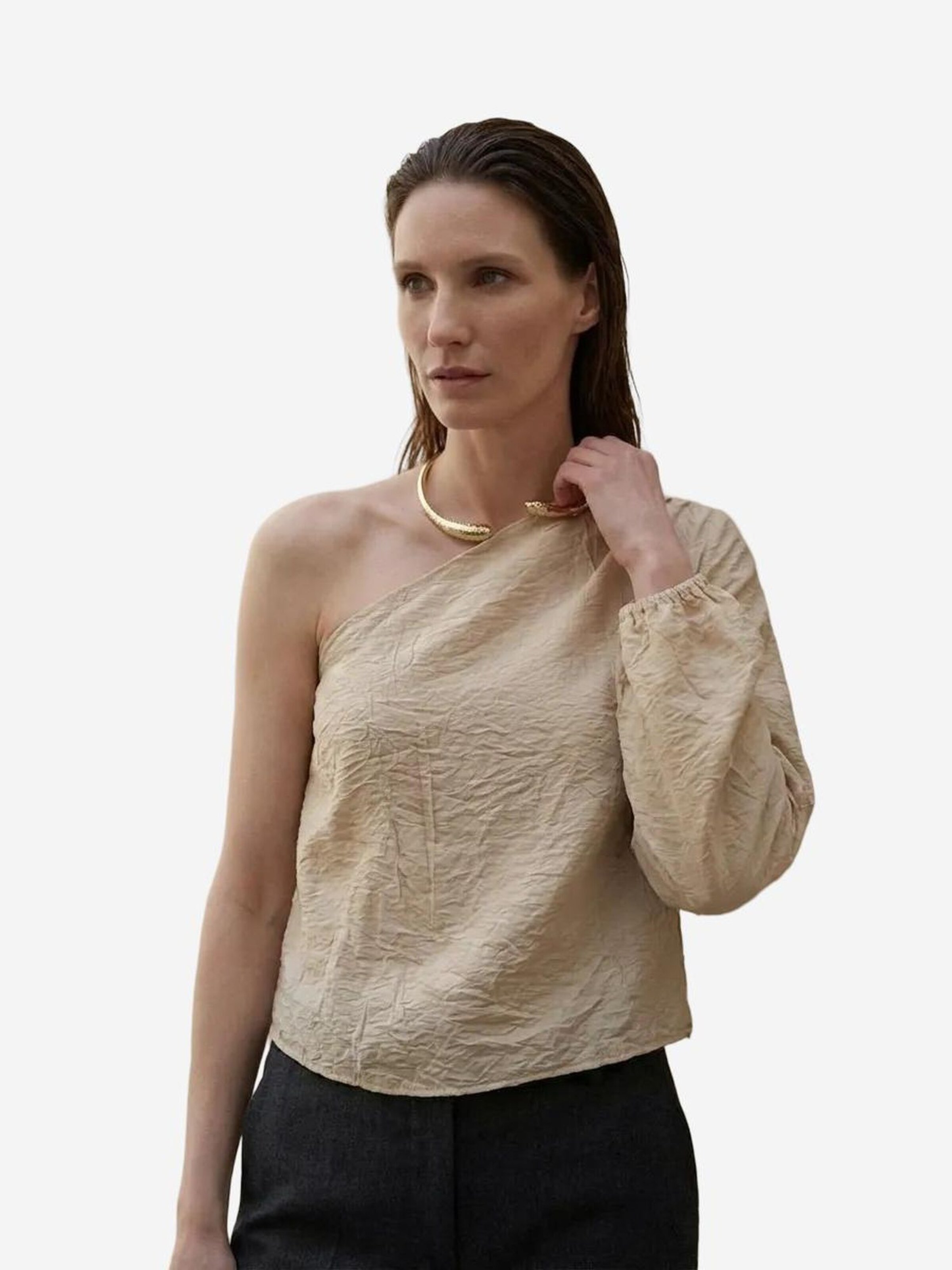 My fashion Blouse in Beige: front