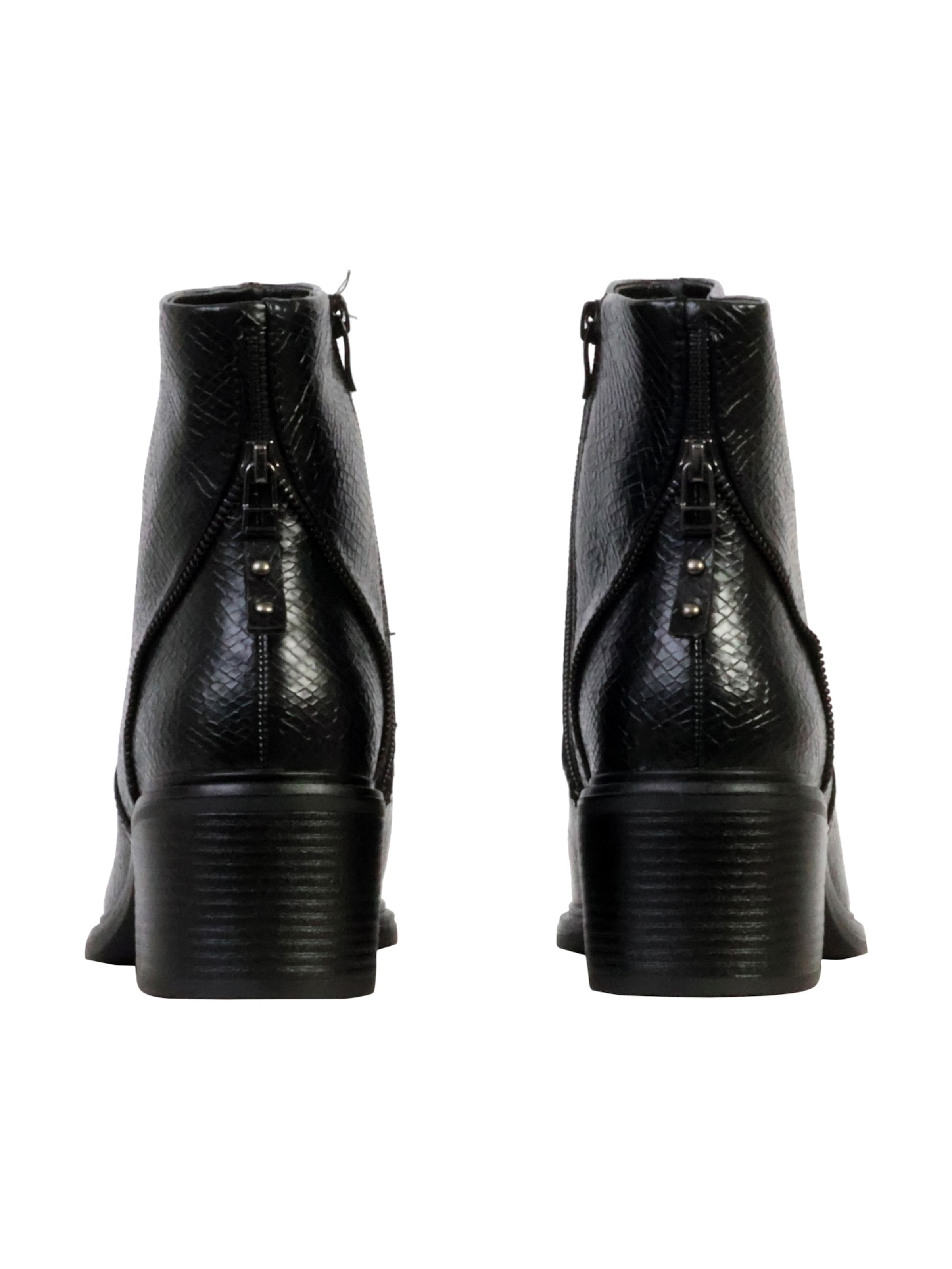 Super Mode Enkellaarsje 'Supermodische Stiefeletten mit Reißverschluss' in Zwart