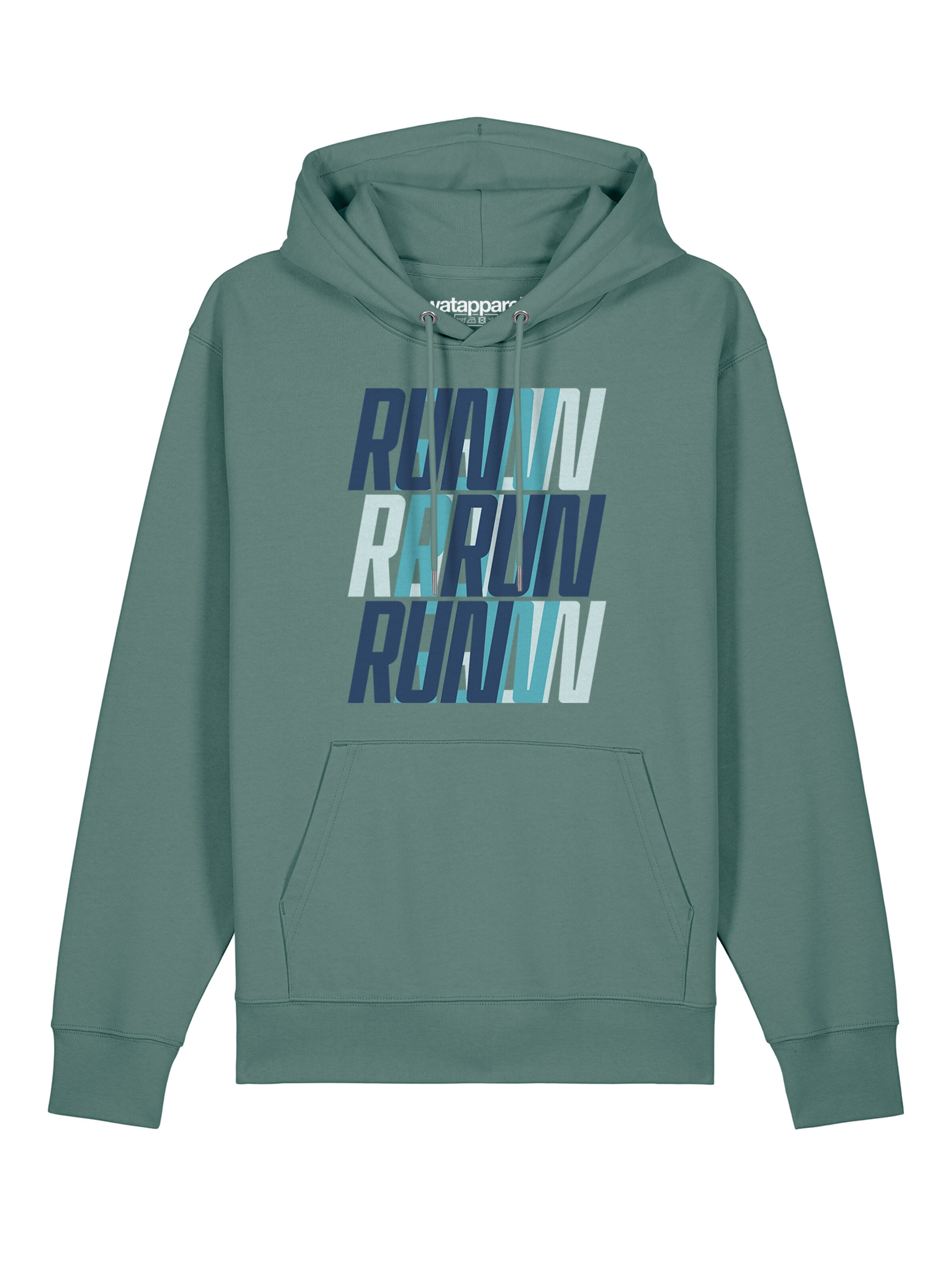 Sweat-shirt 'Run, Run, Run blue' Watapparel en vert : devant