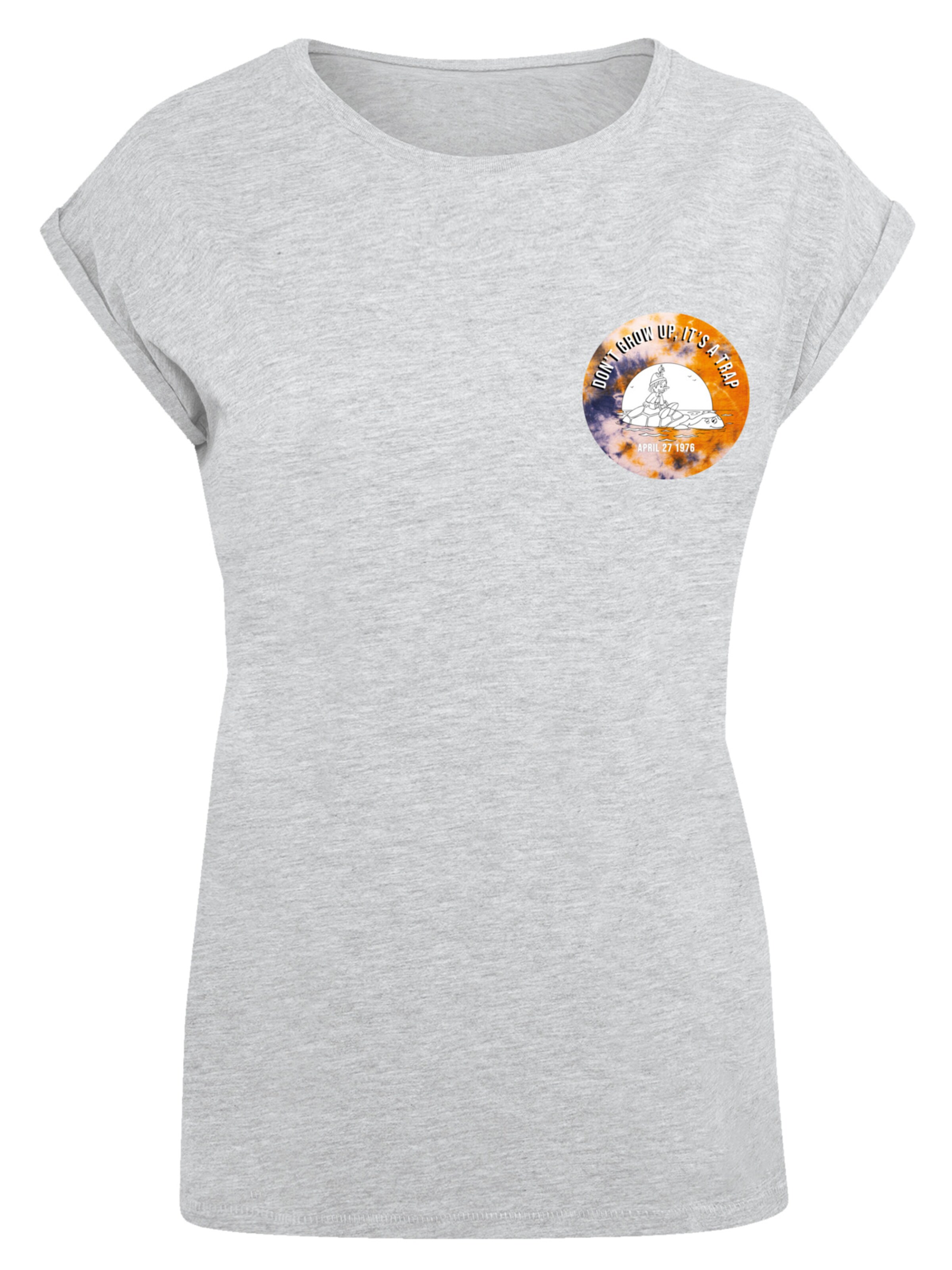 F4NT4STIC Shirt 'Heroes of Childhood Pinocchio Sundowner' in Grijs: voorkant