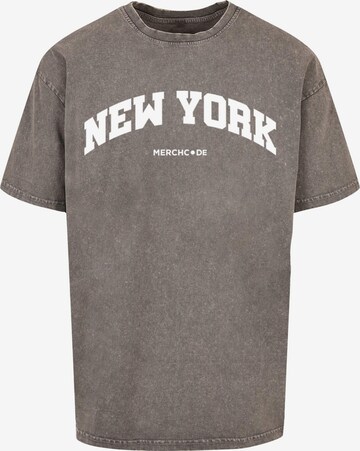 Maglietta 'New York Wording' di Merchcode in grigio: frontale