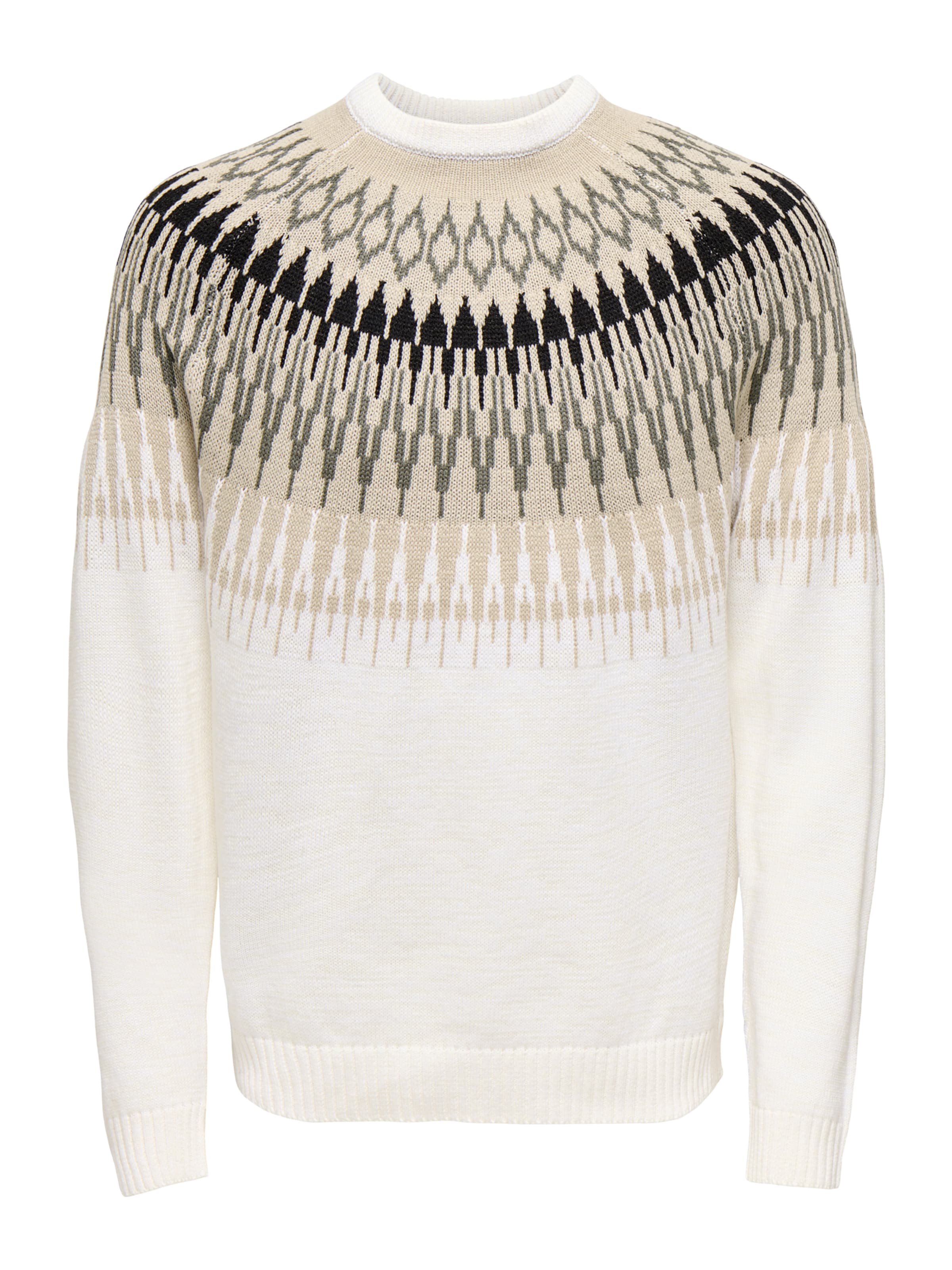 Only & Sons Пуловер 'ONSTERRY' в бяло: отпред