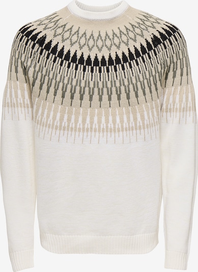 Only & Sons Pulover 'ONSTERRY' u bež / siva / crna / bijela, Pregled proizvoda