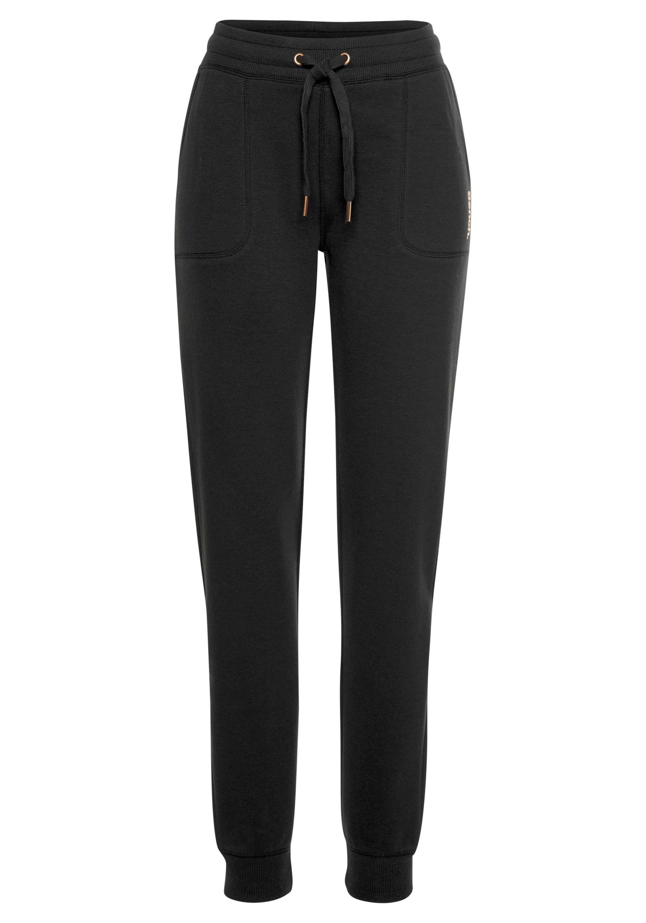 Effilé Pantalon BENCH en noir : devant