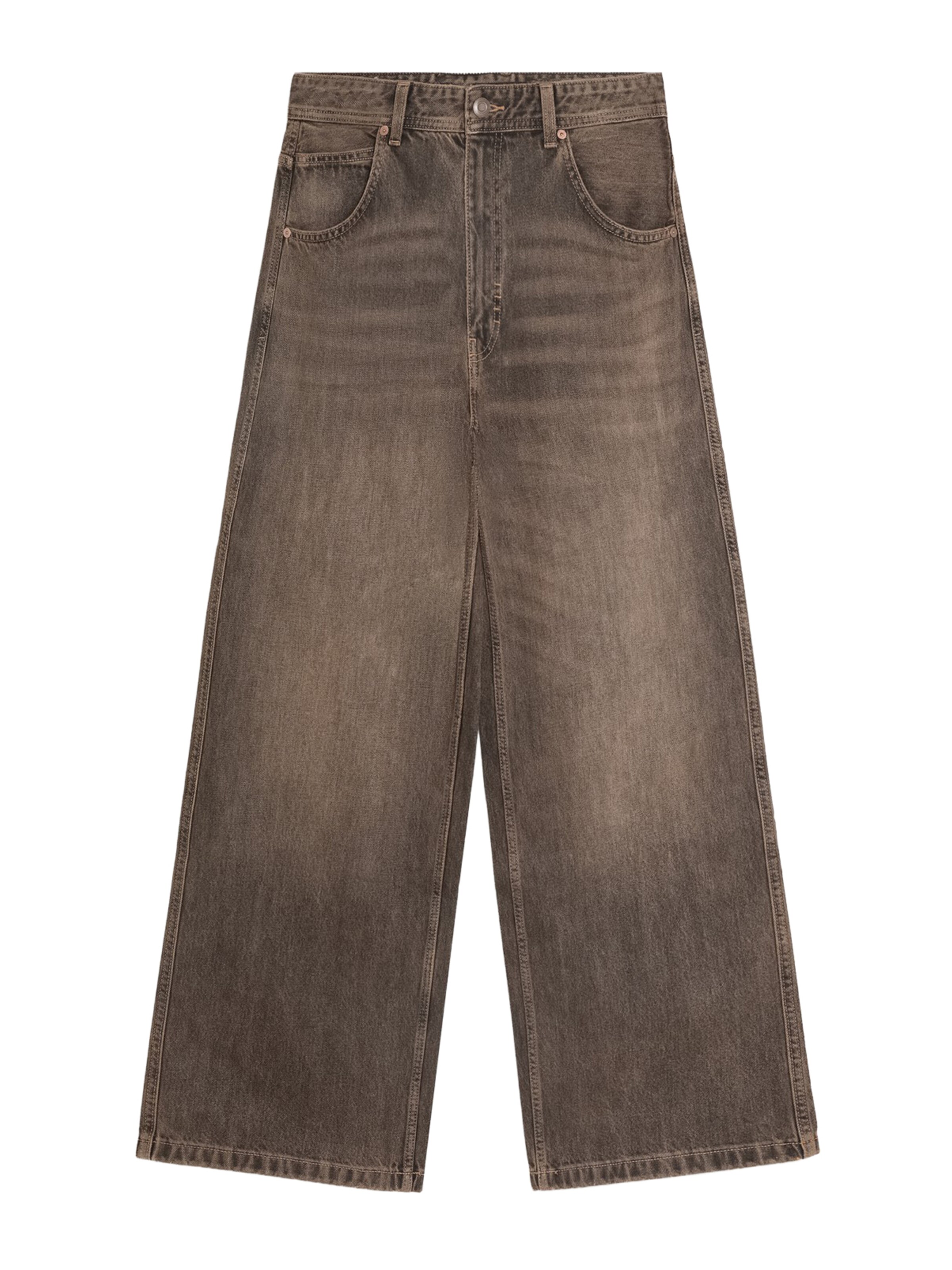 Jeans de la Bershka pe maro: față