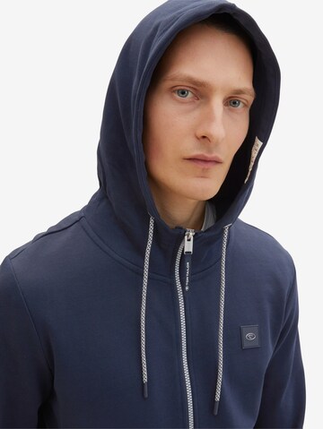 TOM TAILOR Zip-Up Hoodie in Blue