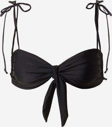 Misspap Bralette Bikini Top in Black: front
