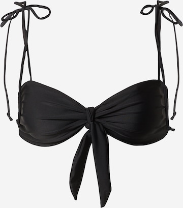 Misspap - Soutien Bustier Top de biquíni em preto: frente