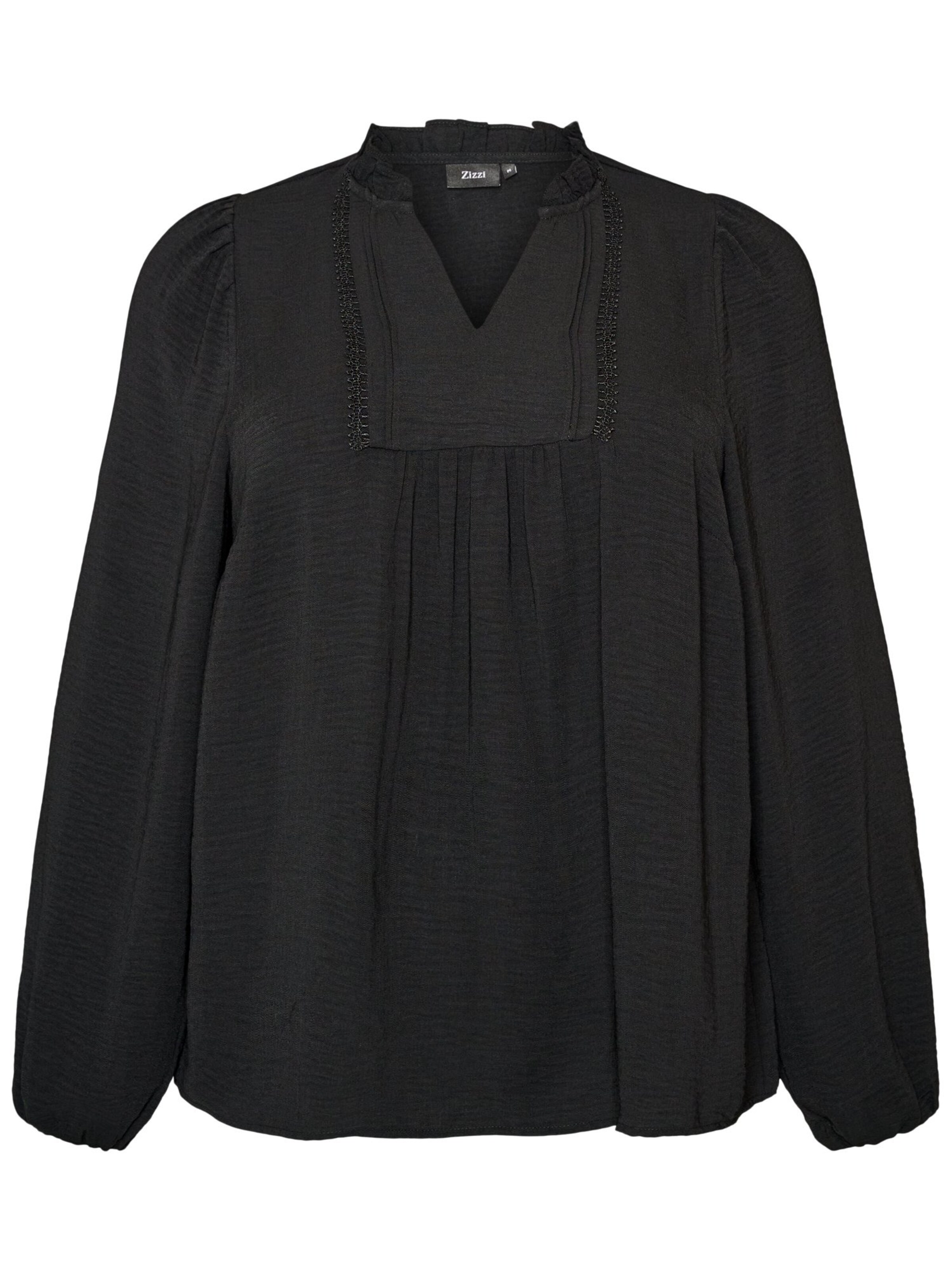 Zizzi Bluse in Schwarz: Vorderseite