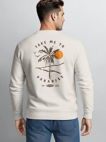 Neverless Sweatshirt 'Take me to Paradise' in Beige