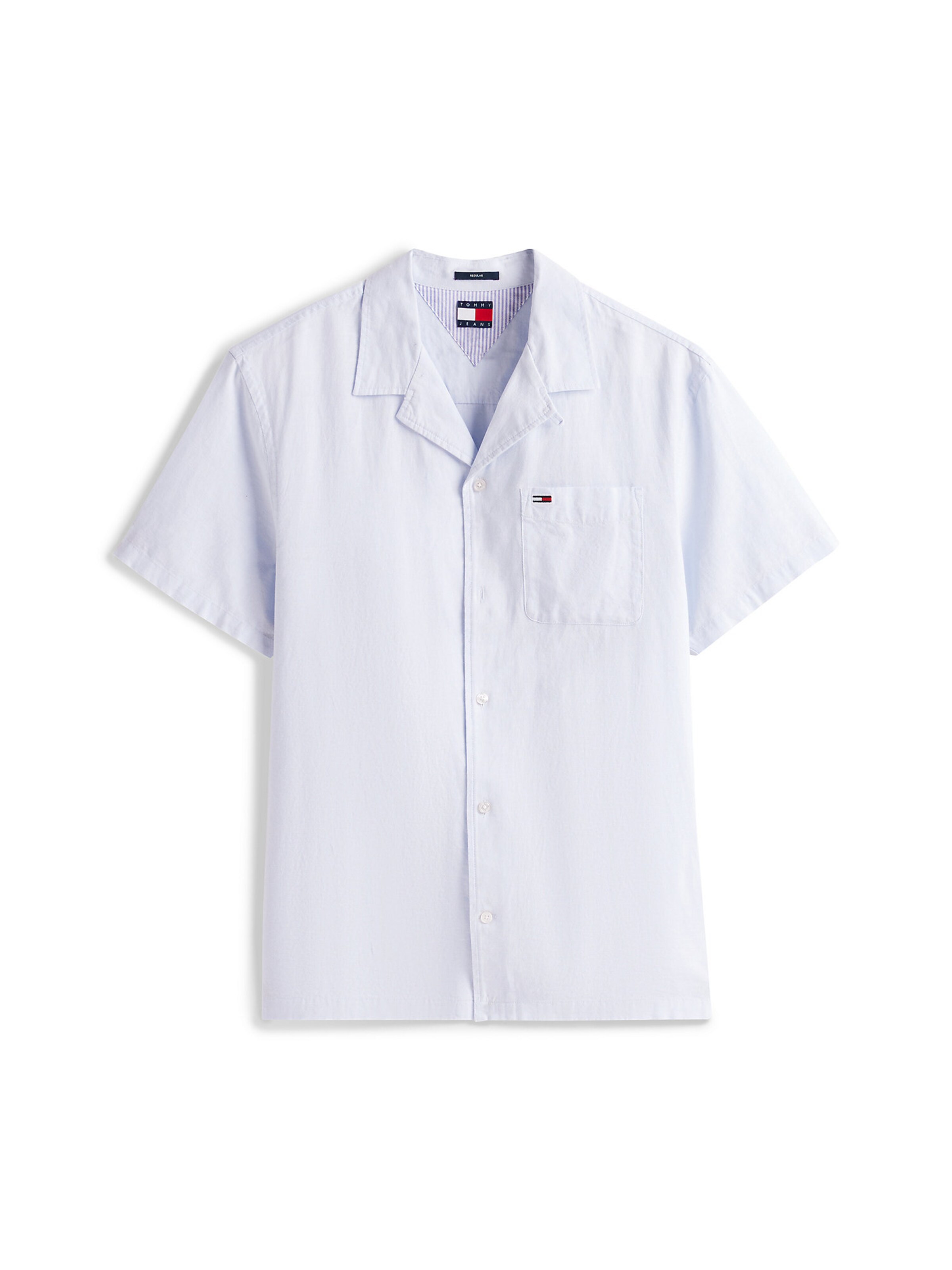 Tommy Jeans Regular Fit Hemd in Blau: Vorderseite