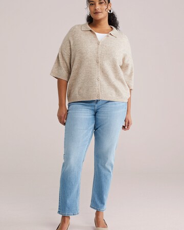 WE Fashion Плетена жилетка в сиво