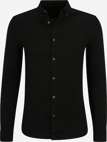 BURTON MENSWEAR LONDON Slim Fit Hemd in Schwarz: predná strana