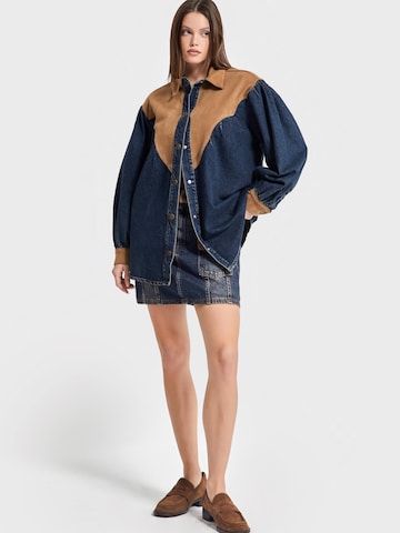 IT'S BASIC Oversized shirt in Blue