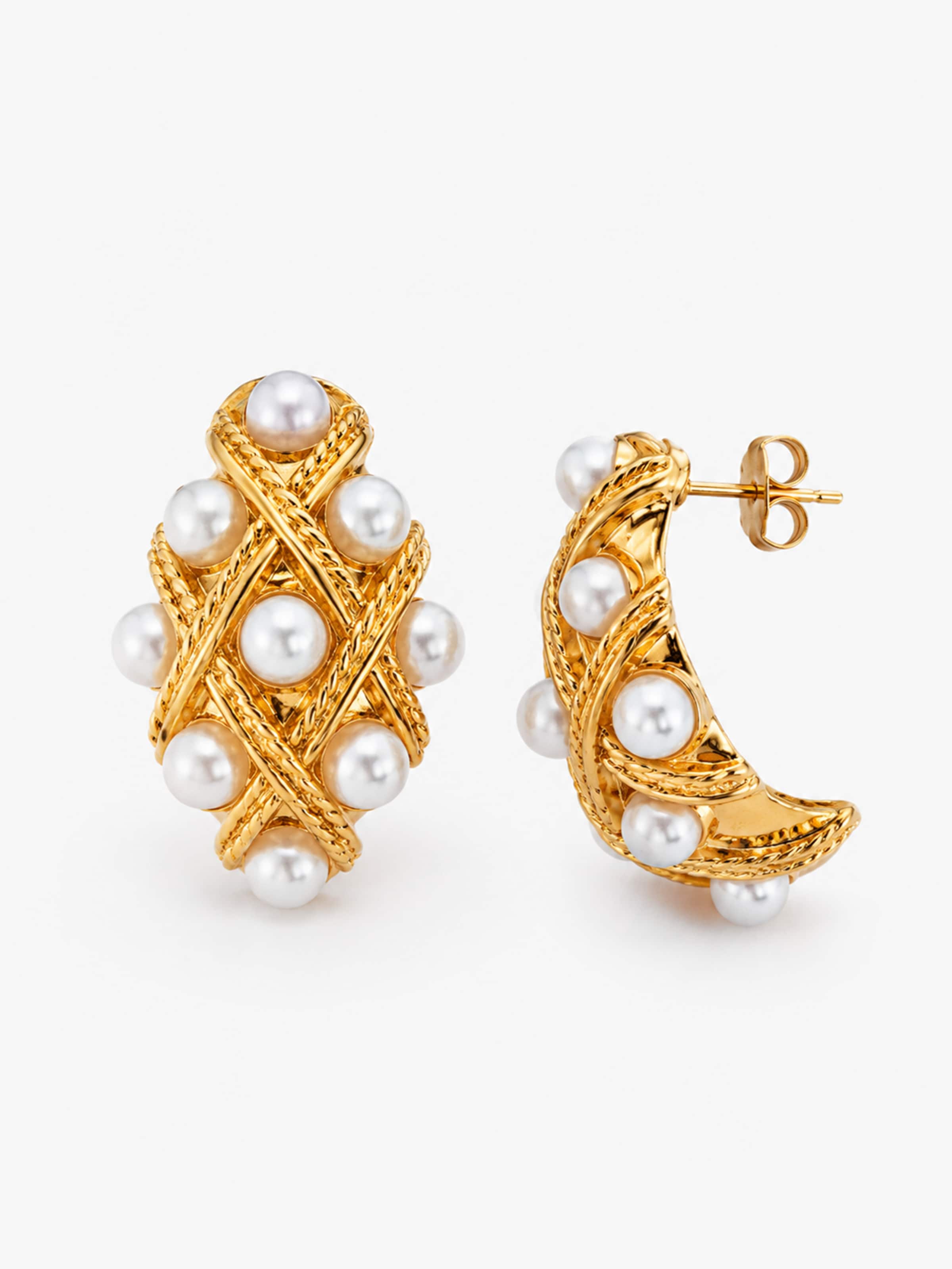 Boucles d'oreilles 'Encounter Pearl Gold Earrings' RteRme en or