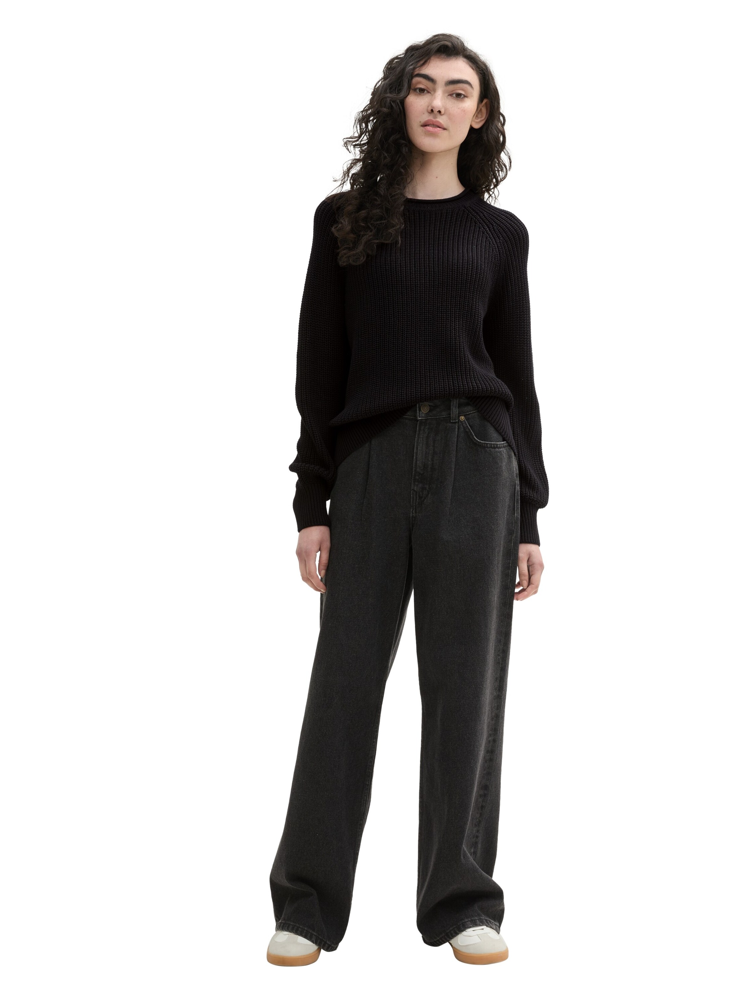 TOM TAILOR DENIM Pullover in Schwarz