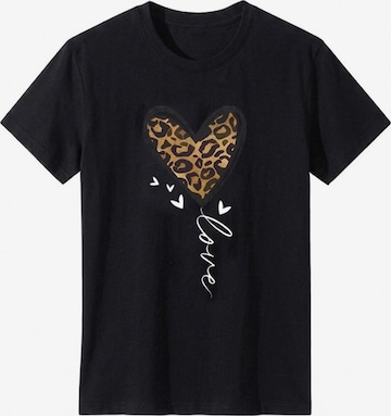 T-shirt 'Women's Short Sleeve Shirt Summer Tops' LapaPlus en noir : devant