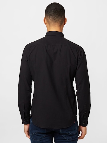 HUGO Red Slim fit Button Up Shirt 'Evito' in Black