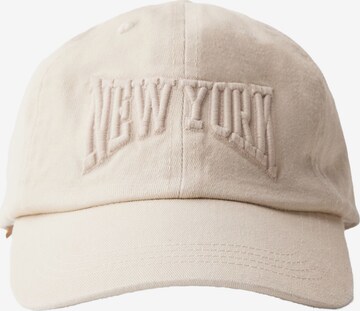 Casquette Bershka en beige : devant