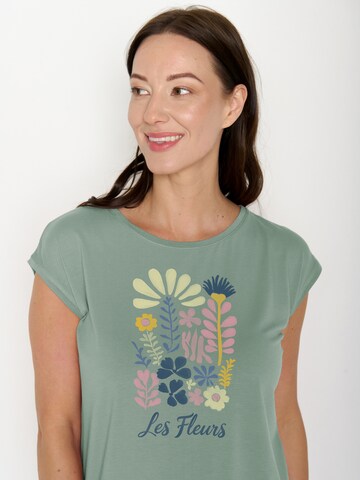 GREENBOMB Shirt 'Timid Les Fleurs' in Groen