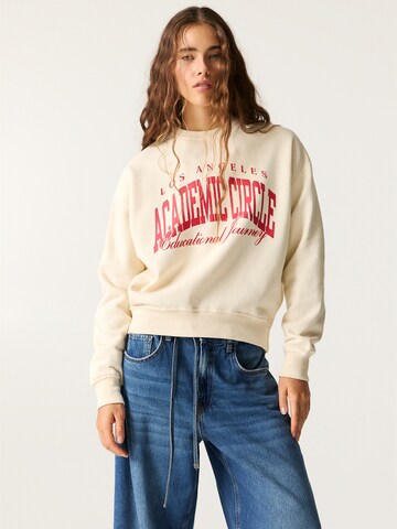 Pull&Bear Sweatshirt in Beige: Vorderseite