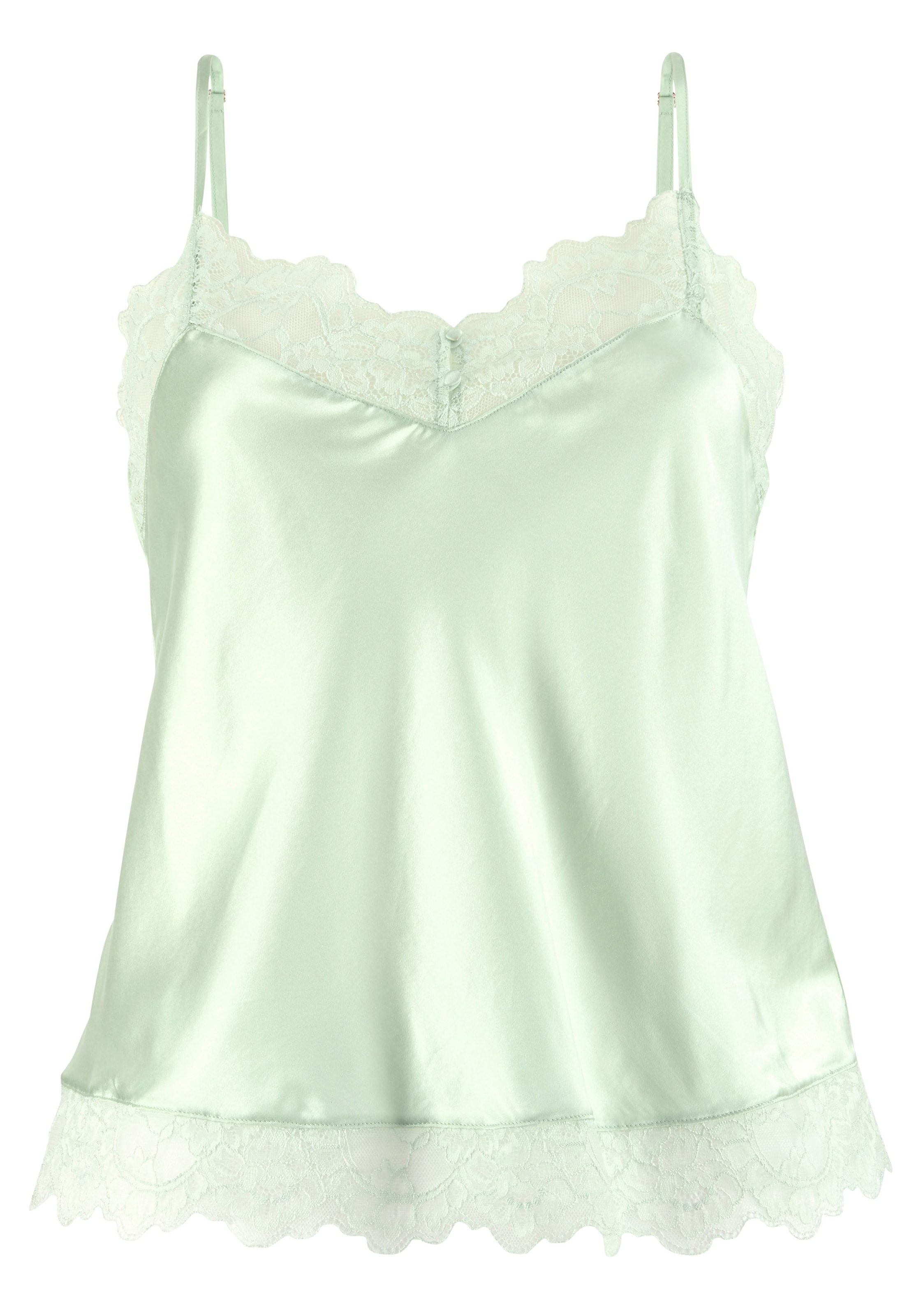 LASCANA Pajama shirt in Green: front