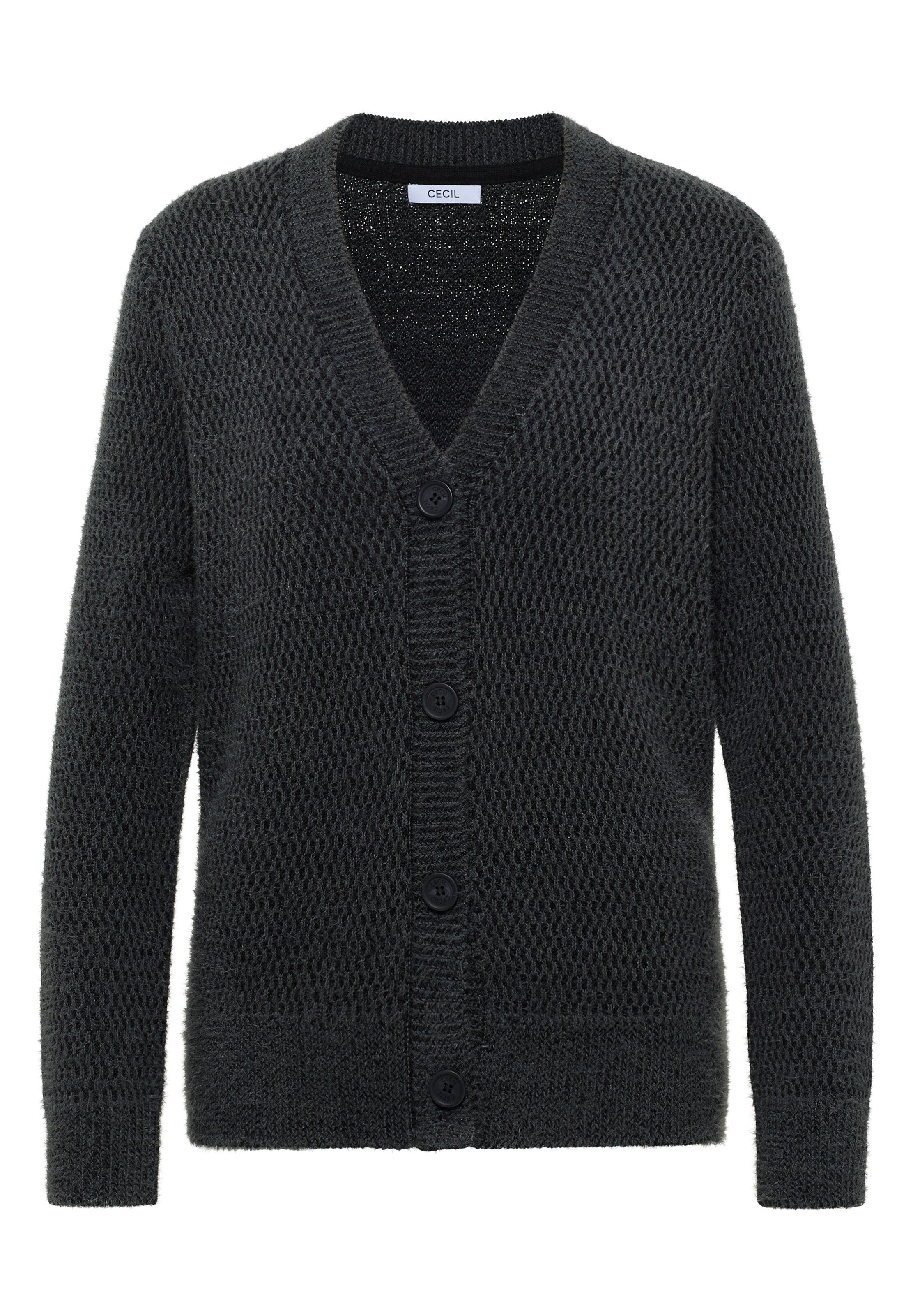 CECIL Knit Cardigan in Black: front