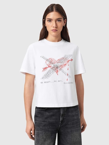 AllSaints Тениска 'HEARTACHE LISA' в бяло: отпред