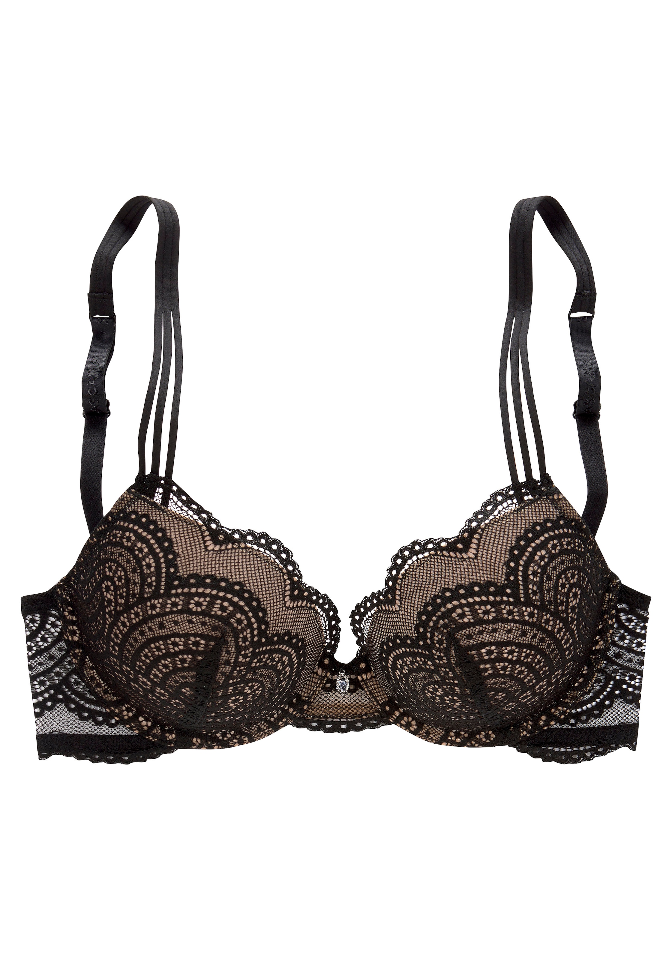 LASCANA Push-up Bra in Black: front