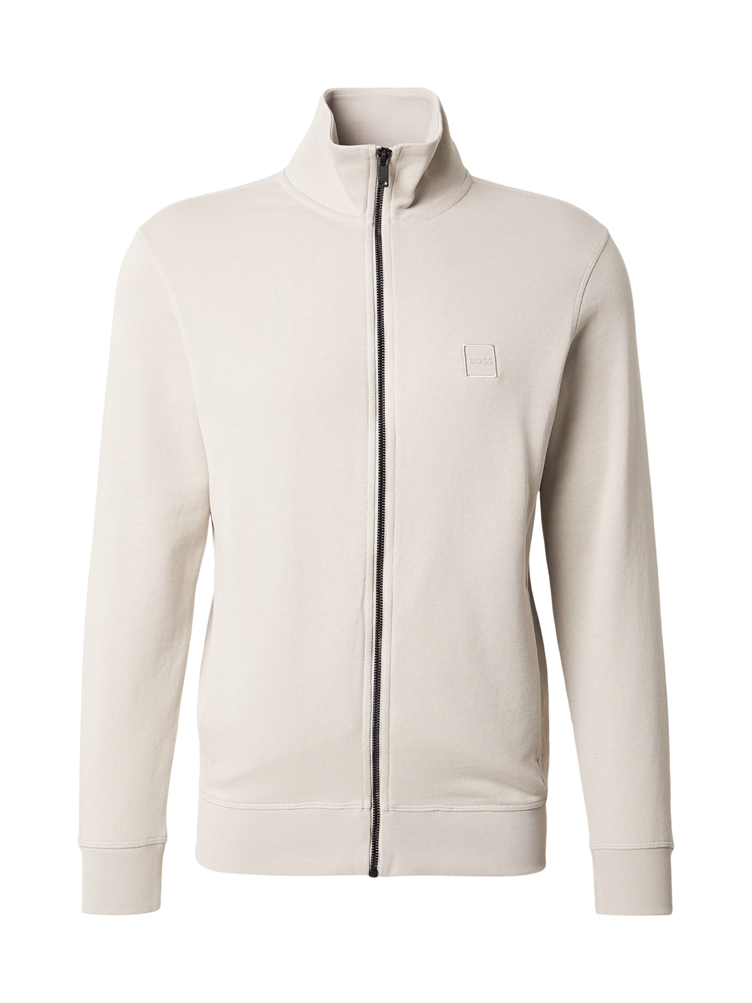 BOSS Zip-Up Hoodie 'Zestart' in Grey: front