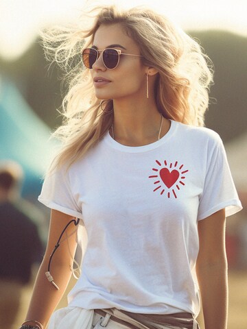 MAKAYA Shirt 'Shining Heart' in White
