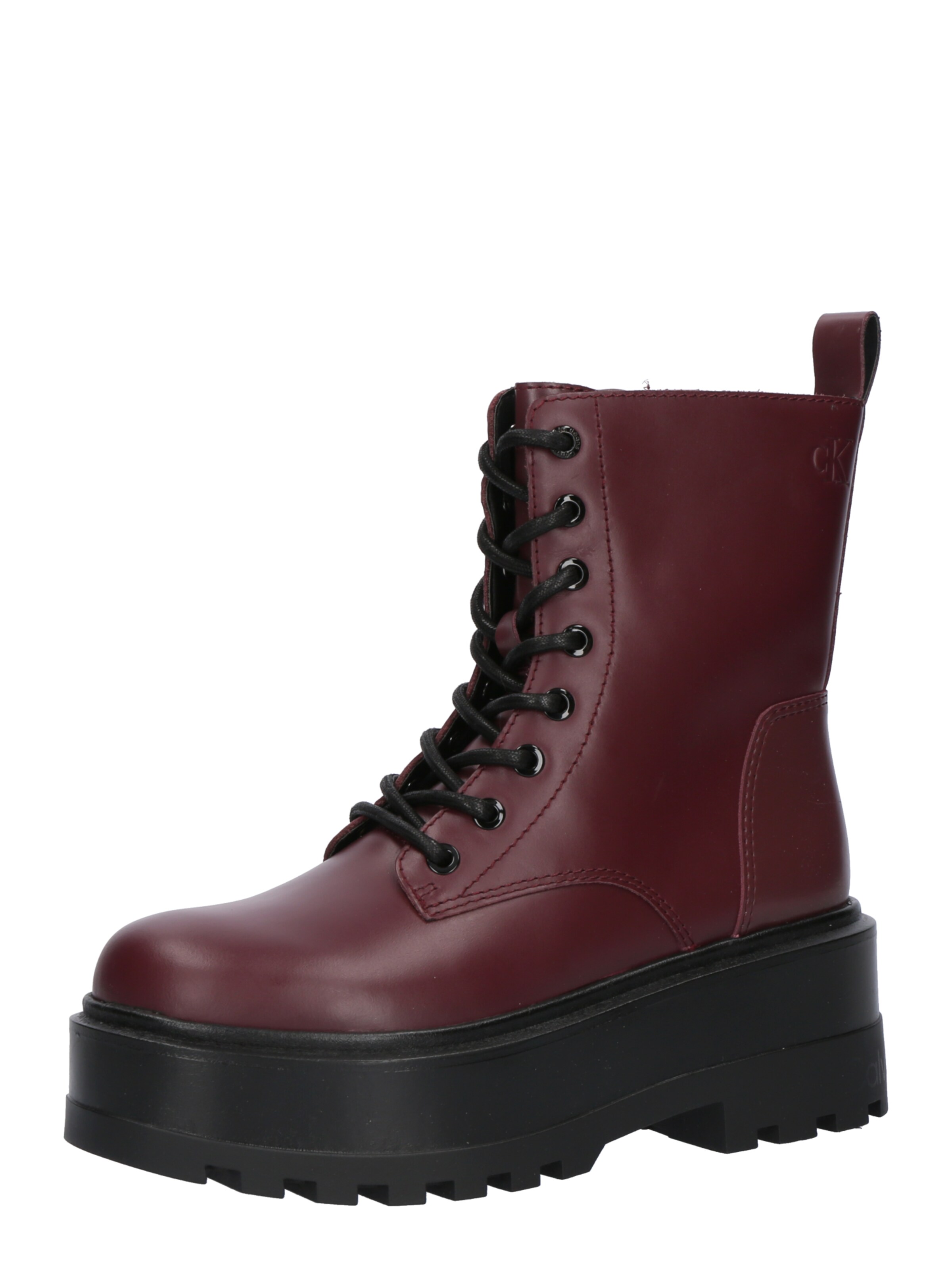 Calvin Klein Šněrovací kozačky – červená: přední strana