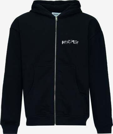 Multiply Apparel Zip-Up Hoodie 'Stay True' in Black: front