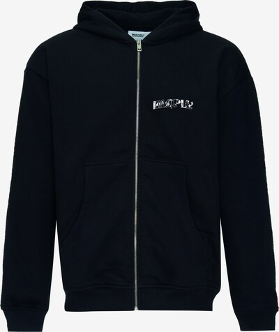 Multiply Apparel Sweat jacket 'Stay True' in Black / Off white, Item view