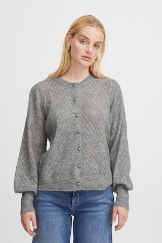 ICHI Knit Cardigan 'Kamara Ca6' in Grey: front