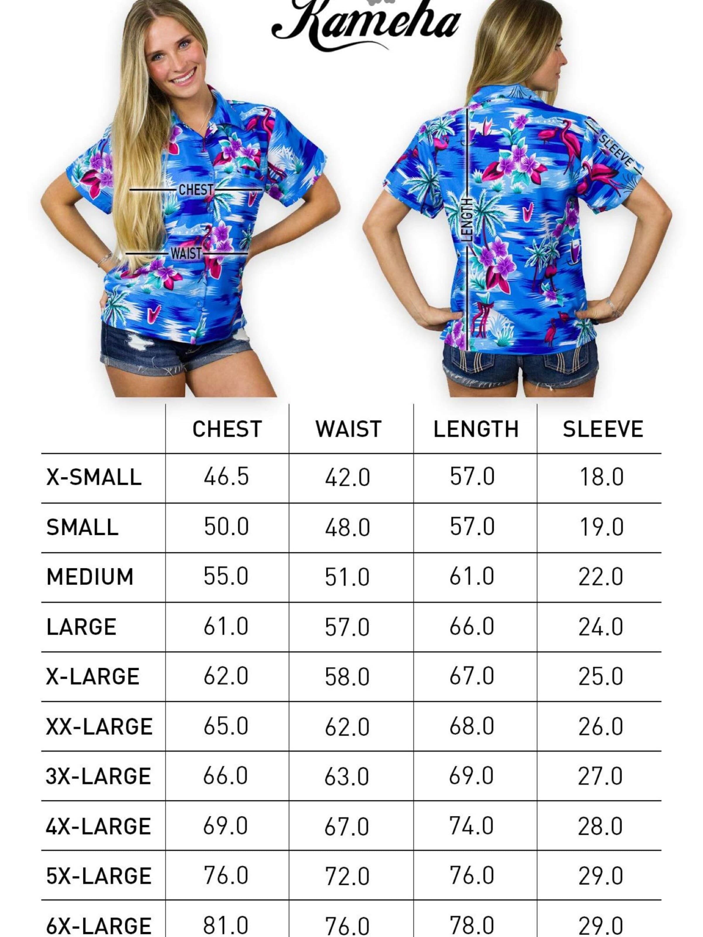 Camicia da donna 'Flamingos' di King Kameha in blu