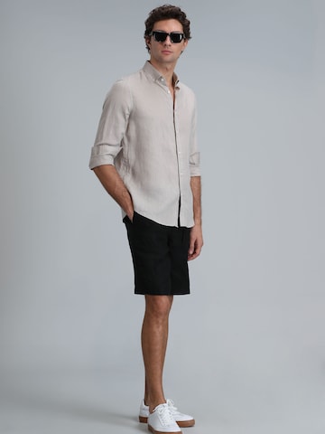 Lufian Comfort fit Button Up Shirt in Beige