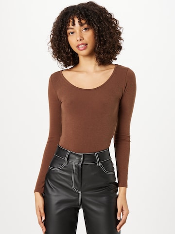 Nasty Gal Shirt in Bruin: voorkant