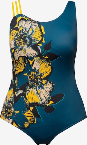 Ulla Popken T-shirt Swimsuit in Blue: front