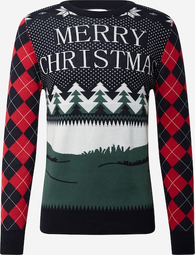 Kronstadt Kampsun 'Ugly X-mas Merry Christmas' roheline / punane / must / valge, Tootevaade
