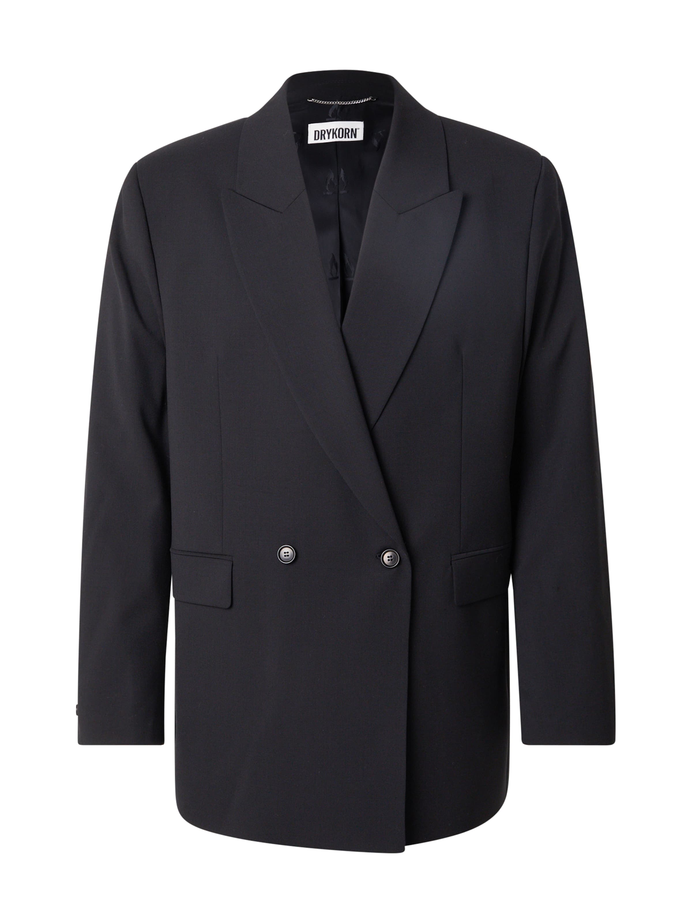 DRYKORN Regular fit Σακάκι για το γραφείο 'LOGEN' σε μαύρο: μπροστά