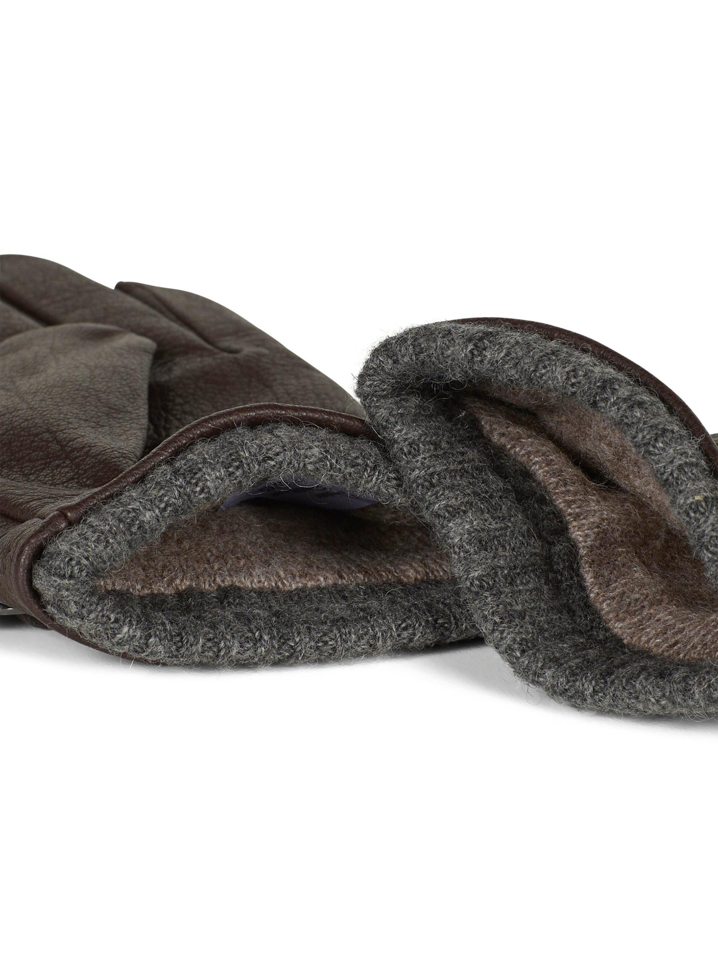 Howard London - Guantes con dedos 'Leather Gloves Bruno Dark Brown' en marrón