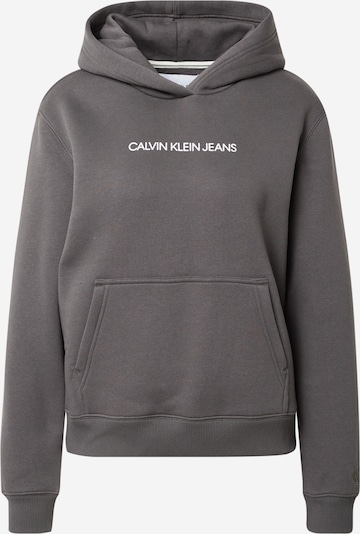 Calvin Klein Jeans Sweatshirt in dunkelgrau / weiß, Produktansicht