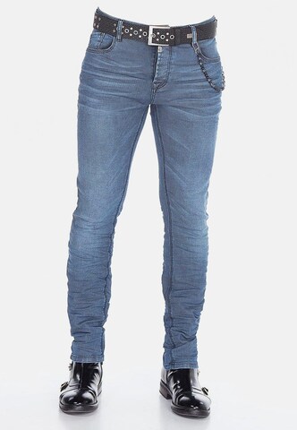 CIPO & BAXX Slimfit Jeans in Blauw: voorkant
